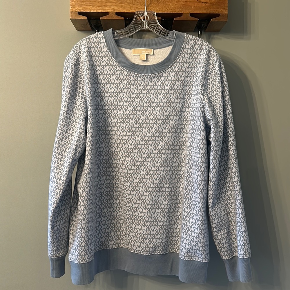 Woman’s MK Micheal KORS oversized thin logo sweatshirt Sz MED